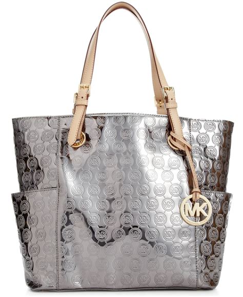 michael kors signature tote nickel|michael kors large signature tote.